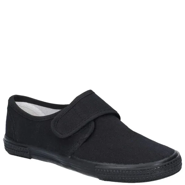 Mirak Black Unisex Canvas Velcro Indoor Gym Shoes